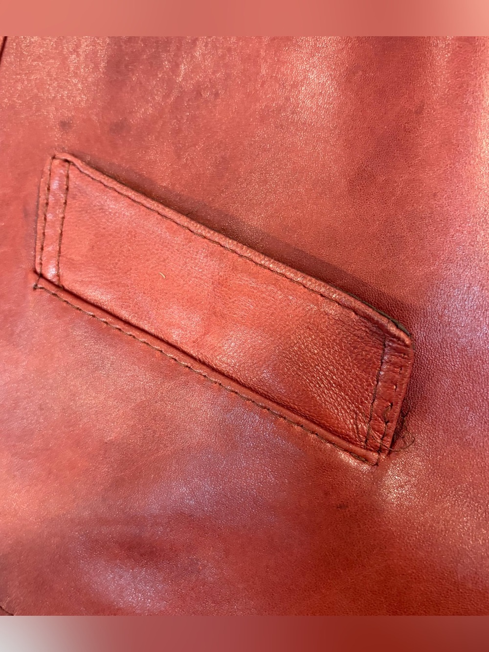 SAMBER 100% LEATHER RUST VEST 70s - Picture 8 of 16